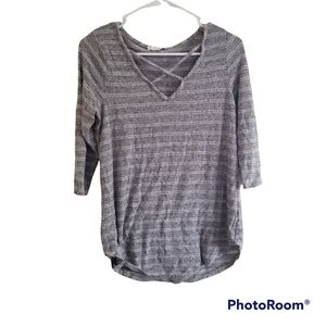 Emory park striped cross front top